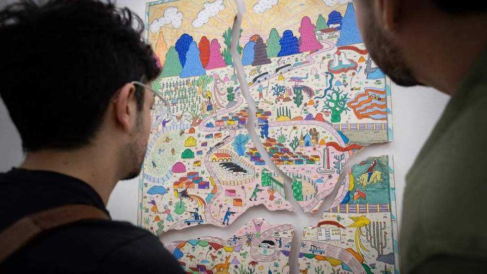 Inauguración de la XX Bienal Rufino Tamayo con obras de pintura contemporánea mexicana en el Museo Tamayo, Ciudad de México.